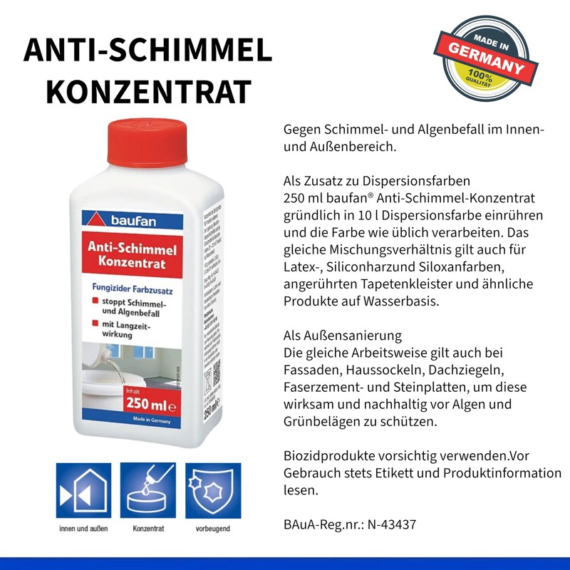 Baufan Anti-Mould Concentrate Fungicidal Colour Additive 250 ml