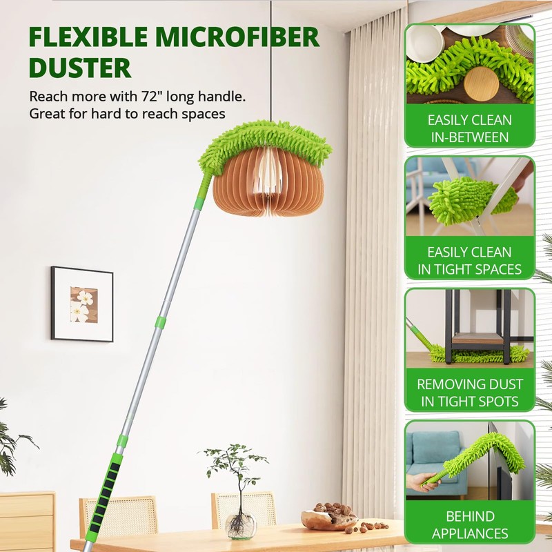 Zavrski Ceiling Fan Cleaner Duster with 6 Ft/72'' Extension Pole