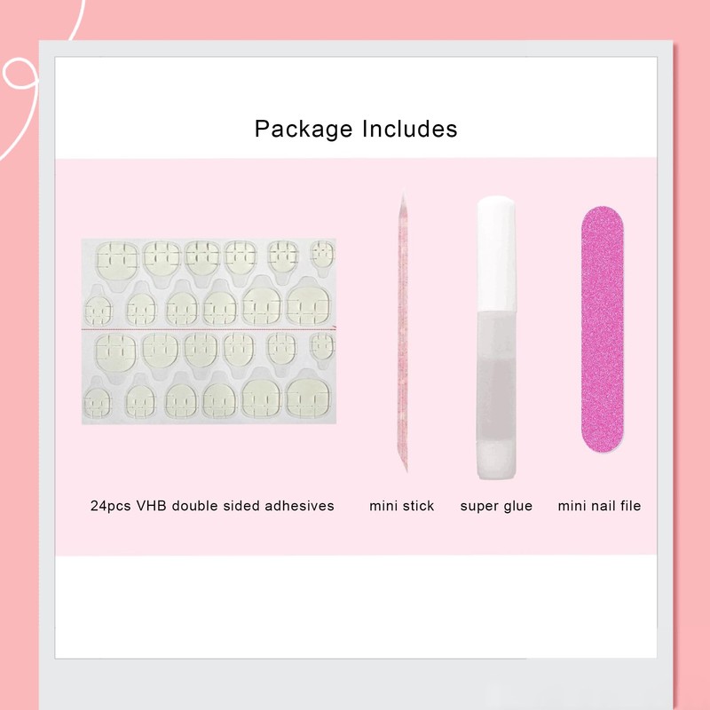 24 Pcs Solid Pink Christmas Nails - Medium Acrylic Press