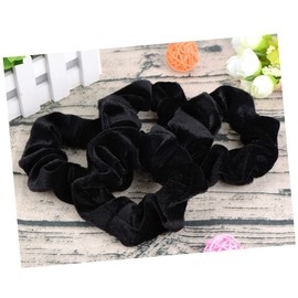 BIUDECO 10pack Black Velvet Hair Scrunchies Durable Washable Hair Bands for Easy Styling Soft Elastic Ties for Women and Girls