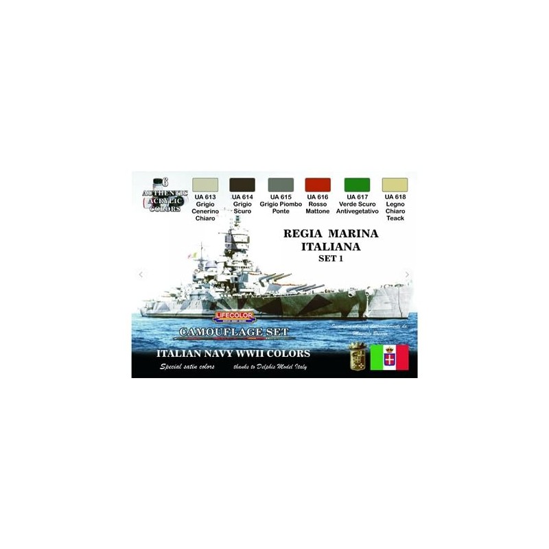 Lifecolor CS15 Regia Marina Acrylic Paint Set 1