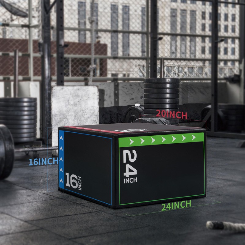 BalanceFrom 3-in-1 Foam Plyometric Jump Box for Home Gym with