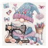 Cute Blue Gnome Puzzles for Adults 1000 Pieces, Vintage Flower
