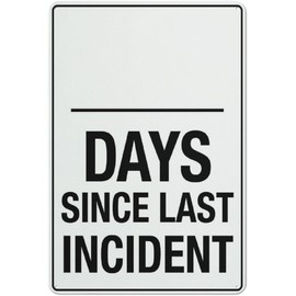 Funny Metal Tin Sign Days Since Last Incident Sign Wall Poster Home Bar Shop Decorations Coffee Vintage for Outdoor & Indoor Gift 12X8 in