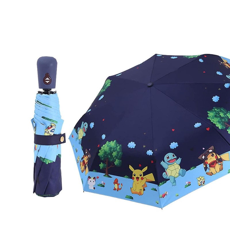 Rosavida Kids Folding Umbrella- Automatic Open- Cartoon- UV Protection- Travel