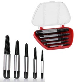 5 Pcs Screw Extractor Easy Out Set Steel Bolt Extractor Set Hardness Damaged Screw Remove Set for Screw Bolt Home Factory Workshop