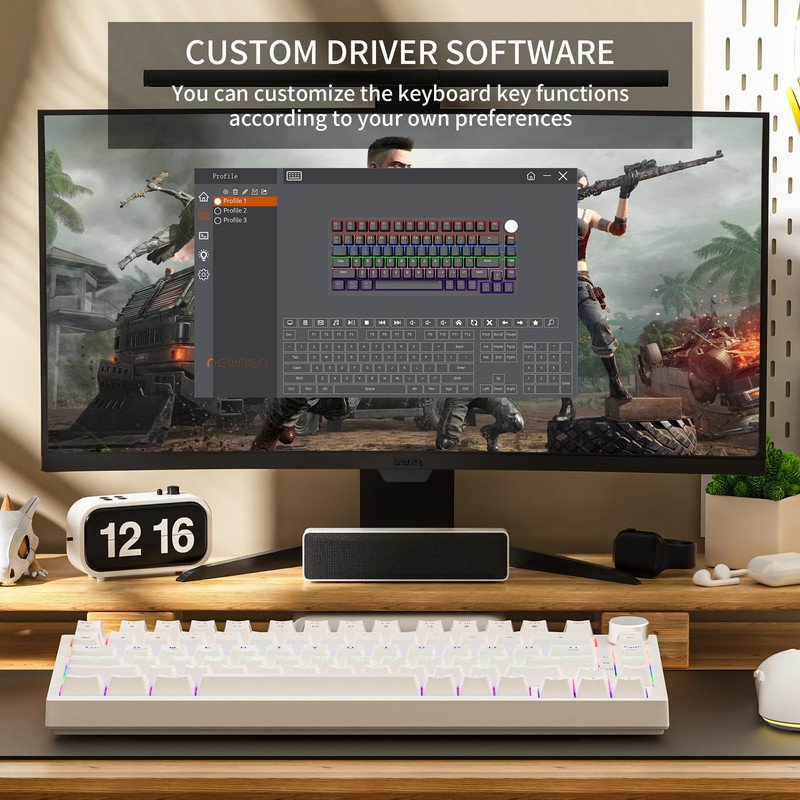 Newmen GM326 75% Percent Mechanical Keyboard,Wired Mini Backlit Hot Swappable