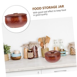 Happyyami 1pc Covered Fruit Bowl Fruit Containers Fruit Platter Fruit Decor Salad Bowl with Lid Wooden Seasoning Bowl Wooden Salad Bowl with Lid Storage Food Box Serving Tray Dessert Dish