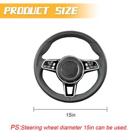 HZEL Car Steering Wheel Cover, Carbon Fiber Leather Vehicle Steer Wheel Protector, Anti-Slip Breathable Automotive Interior Wheel Cover Accessories, Universal for Most Cars (Black/Red)