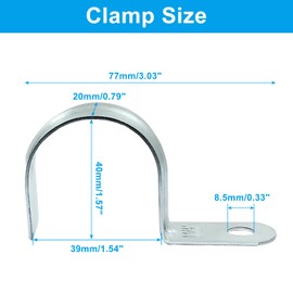 Biaungdo 30 Pcs M40 Rigid Pipe Strap - 1-1/2 Inch Zinc Plated Steel One Hole Strap Bracket Heavy Duty Conduit Clamps Tension Tube Clip Cable Clamp Hanger for Conduit, Pipe Fixing