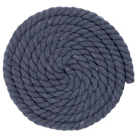 West Coast Paracord Twisted Natural Cotton Rope - Super Soft (Dark Gray, 1/2 Inch x 25 Feet)
