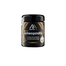 Mountaindrop Ashwagandha Plus 350g I Komplex aus 25g Ashwagandha + 25g Shilajit + 300g Kastanienhonig I laborgeprüfte Nahrungsergänzung I Schlafbeere-Extrakt