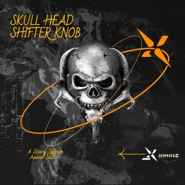 XIMINZ Shift Knob Automatic Skull Shape Universal Gear Knob Replacement with 3 Adapter Silver