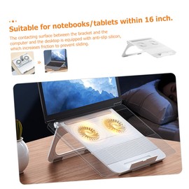 Operitacx Laptop-kühlregal Verstellbar Lüfter Laptop-computerständer Luftkühlerständer Leicht Tragbar Höhe Leiser Motor Stauraum Für USB-Sticks