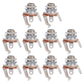 10pcs Mono Input Socket, 6.35mm Switchcraft 1, 4 Jack Mono Input Socket for Electric Guitars, Basses, Musical Instrument Accessories
