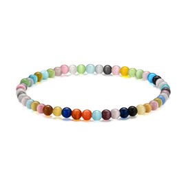 Eumenides Women's Natural Stone Tourmaline Bracelet Tiger Eye Agate Crystal Stone Bracelet Quality A 7.5 Inch 4/6/8 mm, Stone