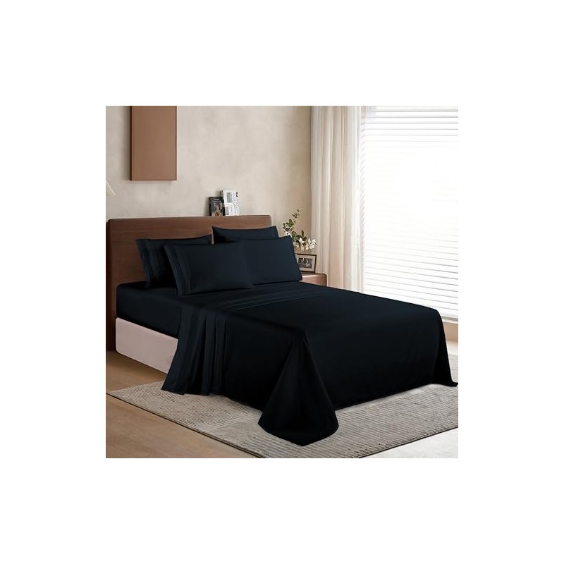 BESPOLITAN INC. 1200 Thread Count 4pc King Size Egyptian Bed