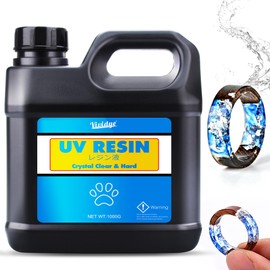 UV Resin -1,000g Crystal Clear Low Odor Ultraviolet Curing Hard Type Glue Epoxy Resin for DIY Jewelry Making, Crafts - Transparent Bubbles Free Solar Cure UV Resin for Resin Mold, Casting, Paintings