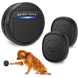weird tails Wireless Doorbell, Dog Bells for Potty Training IP55 Waterproof Doorbell Chime Operating at 950 Feet with 55 Melodies 5 Volume Levels LED Flash (1 Receiver 2 Transmitters)