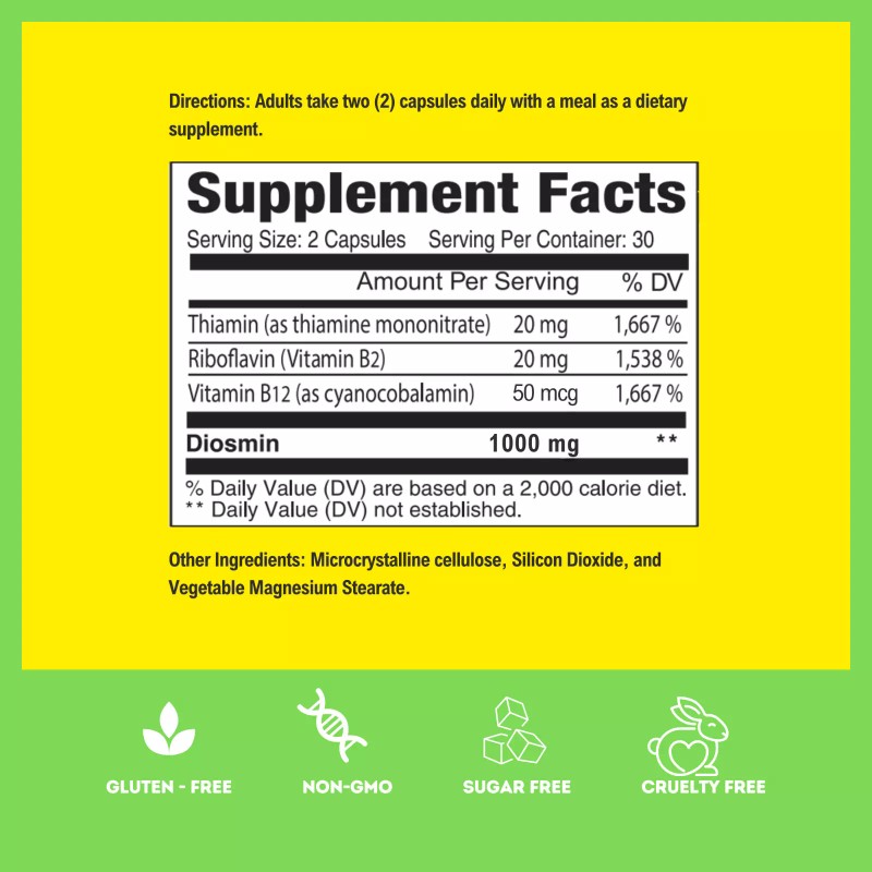 Arymar Diosmin Plus 900, Vein Health & Circulation Support, 60