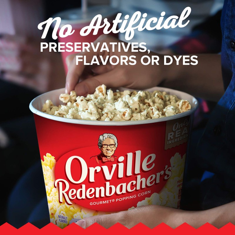 Orville Redenbacher’s Microwave Popcorn + Tub, Movie Theater Butter Flavor,