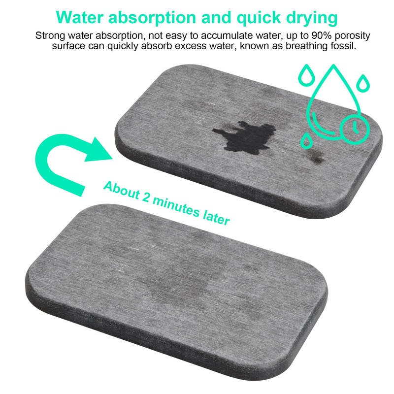 Xzeemo Set of 2 Soap Dish Set, Diatomaceous Earth Soap