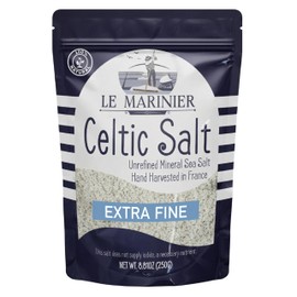 LE MARINIER CELTIC SALT Extrafina, 8.81Oz — 0.6Lb. +82 Minerales Sal Marina Francesa Sin Refinar 100% Natural, Sal Céltica Mineral Cosechada A Mano (0