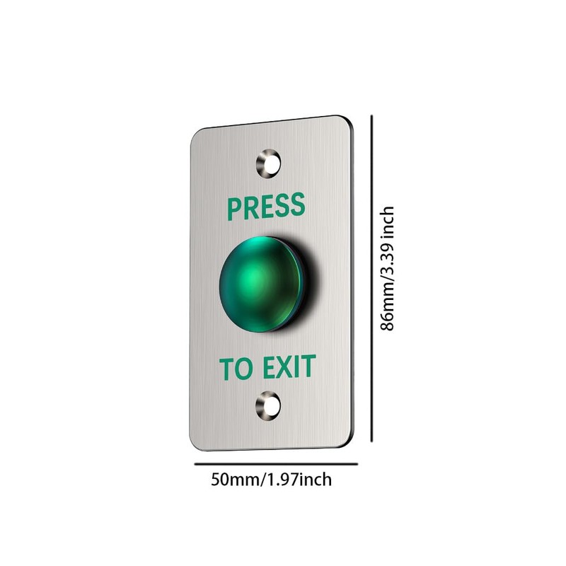 Stainless Steel Push to Exit Button - 12V DC Push
