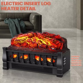 Electric Fireplace Log Set Heater ,Remote , Realistic Flame&Ember Bed, Infrared