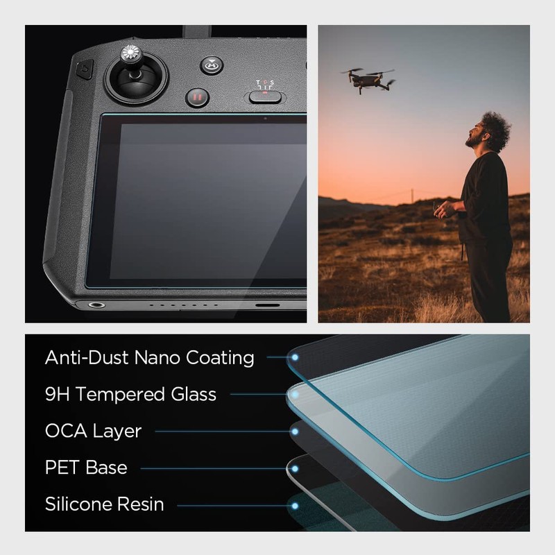 Spigen Tempered Glass Screen Protector [GlasTR Slim] designed for DJI