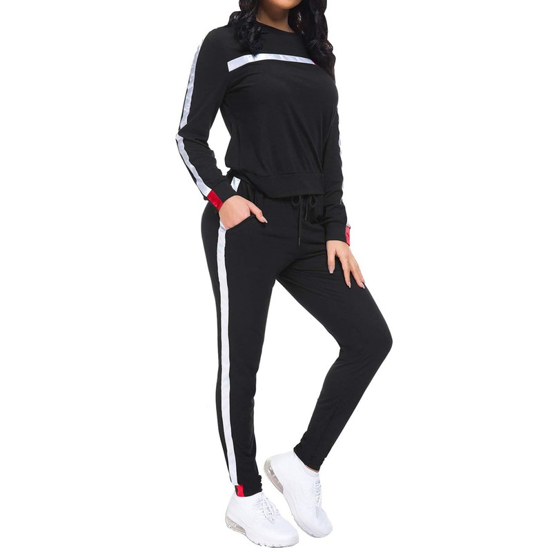 KANSOON Sudadera de dos piezas con cuello redondo y pantalones