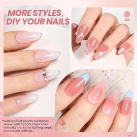 Beetles Esmalte en Gel Jelly Nude 6 Colores para Uñas, Kit de Manifuncional Duradera y de Fácil Aplicación