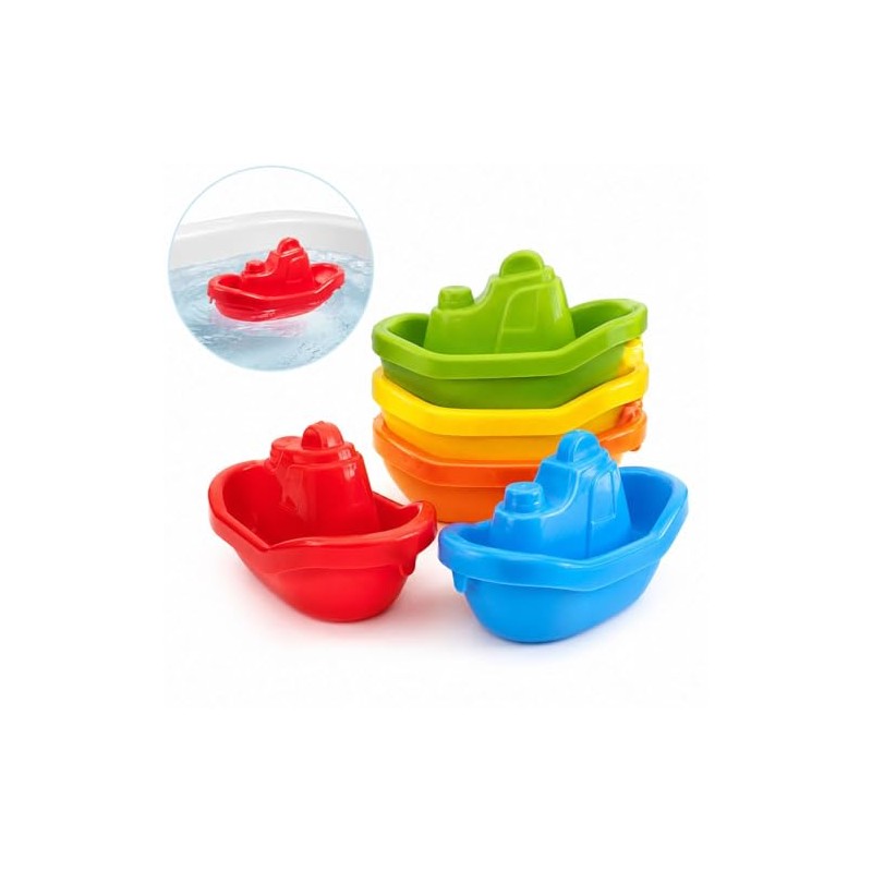 Barchette da Bagno Colorate, Set da 5 Pezzi, Impilabili e