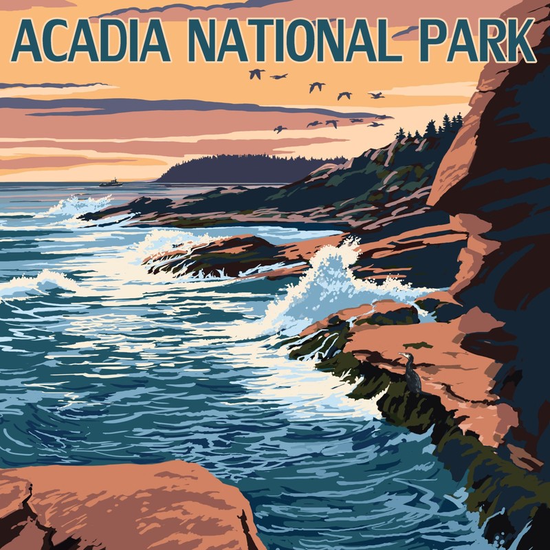 Lantern Press Acadia National Park, Maine, Mount Desert Island (Absorbent