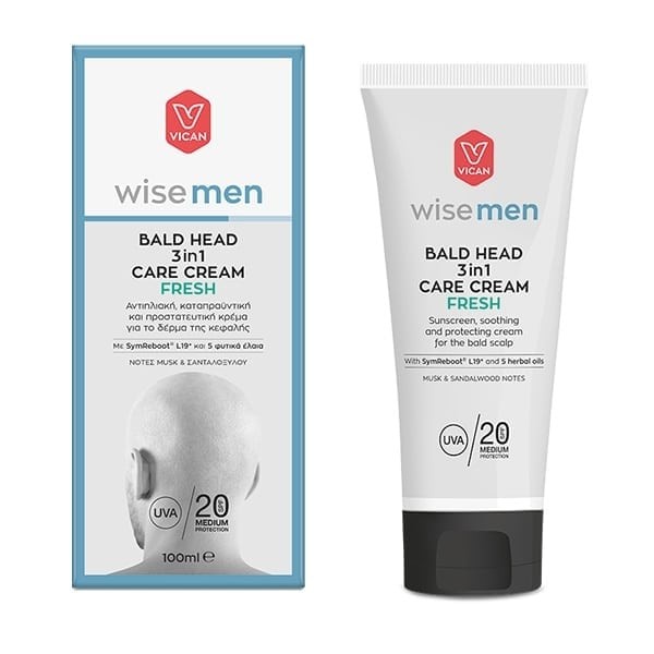 Vican Wise Men Bald Head 3 in 1 Care Cream Fresh SPF20 100 ml
