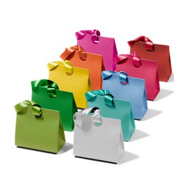 Vitalizart - Juego de 10 bolsas de regalo de papel con asas de cinta, reutilizables a granel para envolver regalos para niñas y niños, cumpleaños, despedidas de soltera, regalos de fiesta, bolsas de