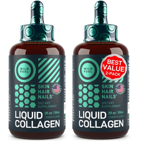 Liquid Collagen Peptides with Biotin Drops - 15,000mcg Collagen Liquid