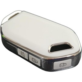 Genérico Funda de TPU para Llave Inteligente Kia K3, K4 2023/2024, Compatible con Versiones EX, EX Pack y GT Line (Blanco - Plata)