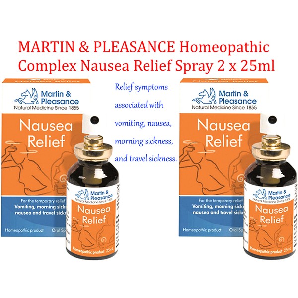 2 x 25ml MARTIN & PLEASANCE Homeopathic Nausea Relief Spray