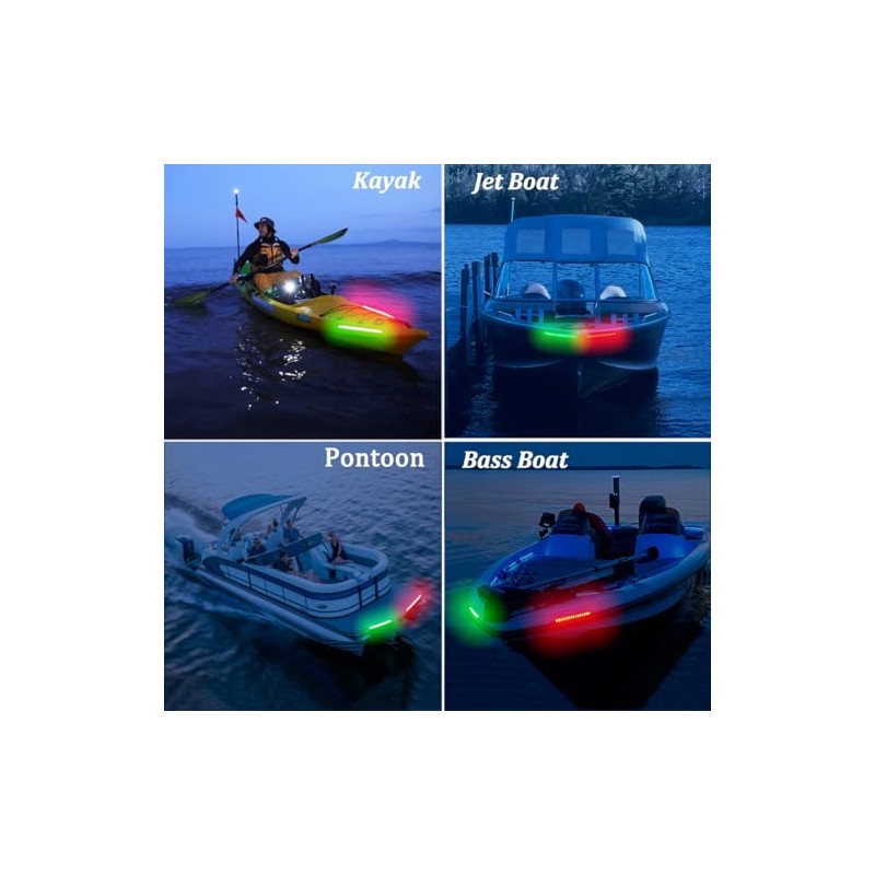 LED Navigation Lights - Bright Green & Red Bow Lights