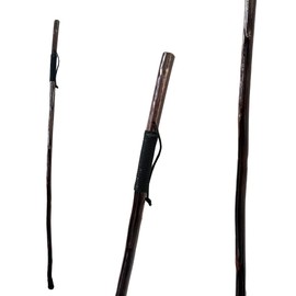THY Collectibles Rustic Traditional Style Natural Wood Walking Hiking Sticks for Men and Women with Rubber Tip - 48 inch (Dark Brown)