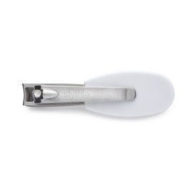 STYLFILE Nipper Clipper with Safety Spy Hole & Curved Baby S-File - Stainless Steel Toddler Manicure Set Designed for Infants Tiny Nails White