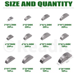 Keadic 205Pcs Metric Woodruff Key Assortment, 12 Sizes Half Moon Key Semicircle Woodruff Key Carbon Steel Crank Shaft Keyway Pulley Crank Hardware Accessories for Mechanical Industry