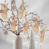 DAHI Wooden Easter Bunny Pendants 6 Pieces Easter Pendant Rabbit