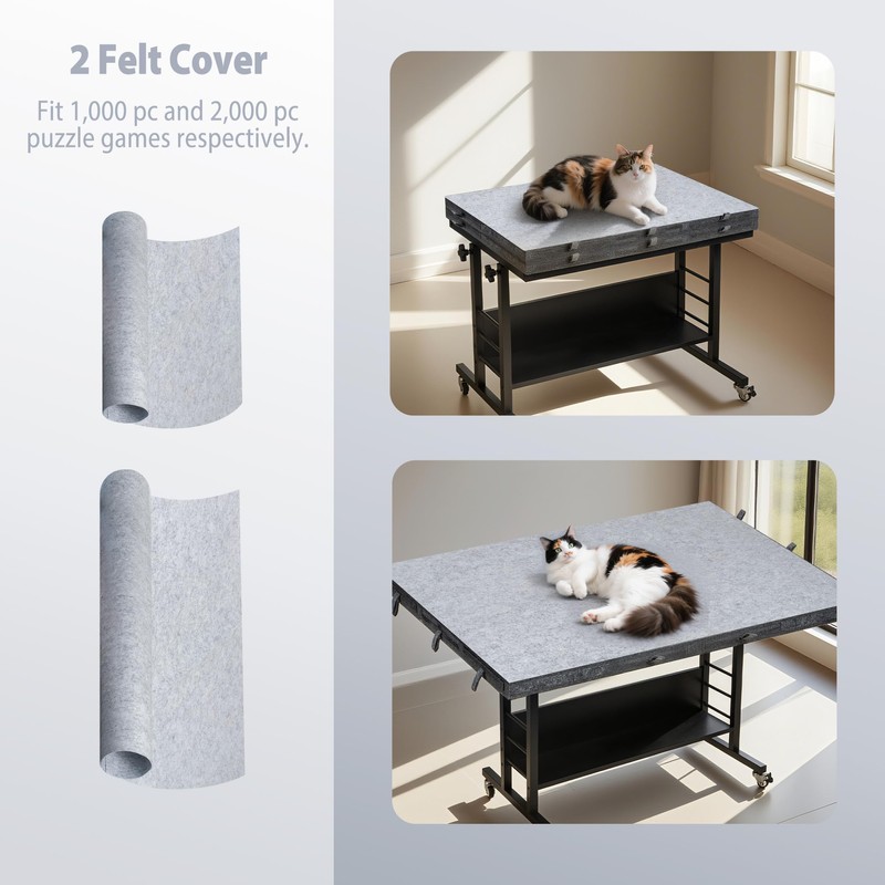 Tektalk 2000 Piece Foldable Felt Jigsaw Puzzle Board with Height