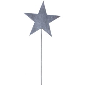 B2S BACK2SEASON Garden Stake Star Metal Iron Garden Decoration Christmas Advent Silver Grey H = 60 cm Made in Europe (Metal, Grey)