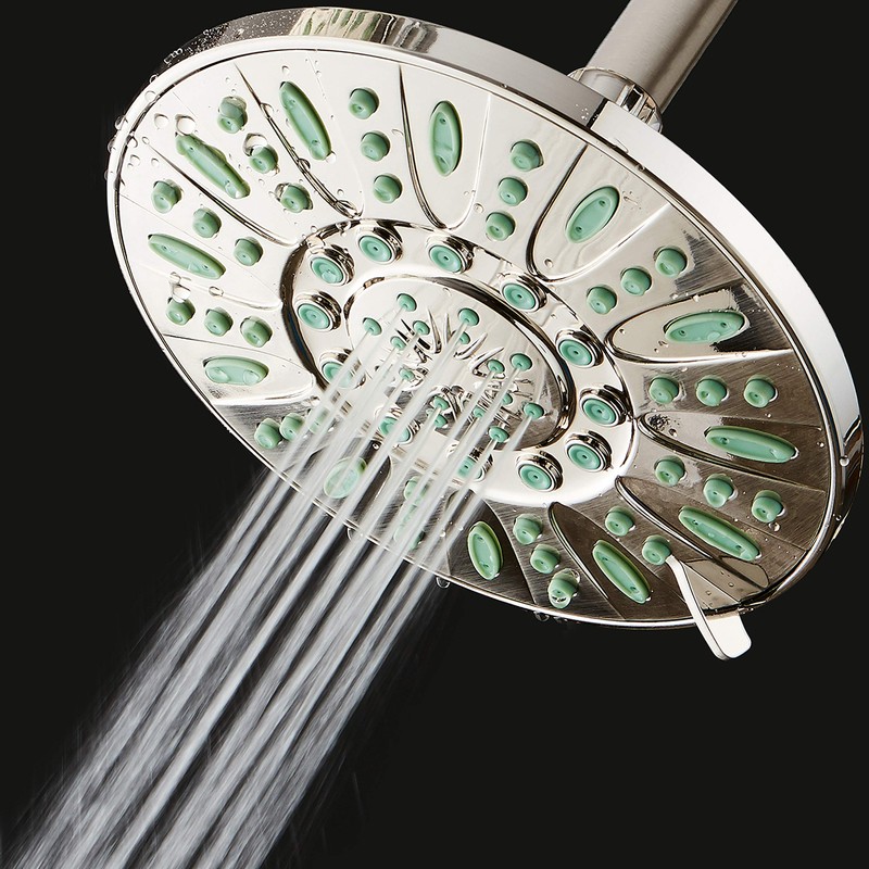 AquaDance 7-inch 6-Setting Rainfall Showerhead with Anti-Microbial Microban Protection from