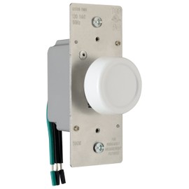 Legrand Pass & Seymour R600PWV 600W Preset Rotary Dimmer Light Switch for Incandescent and Halogen Bulbs, Single Pole, White (1 Count)