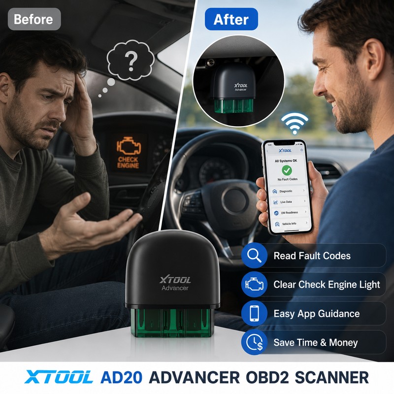 Wireless OBD2 Scanner for Car Diagnostics – App Code Reader