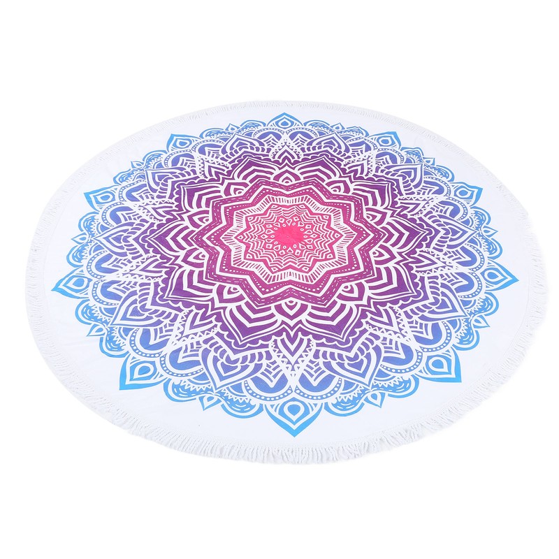 Round Beach Towel Blanket Circular Beach Tassels Blanket Oversized Picnic